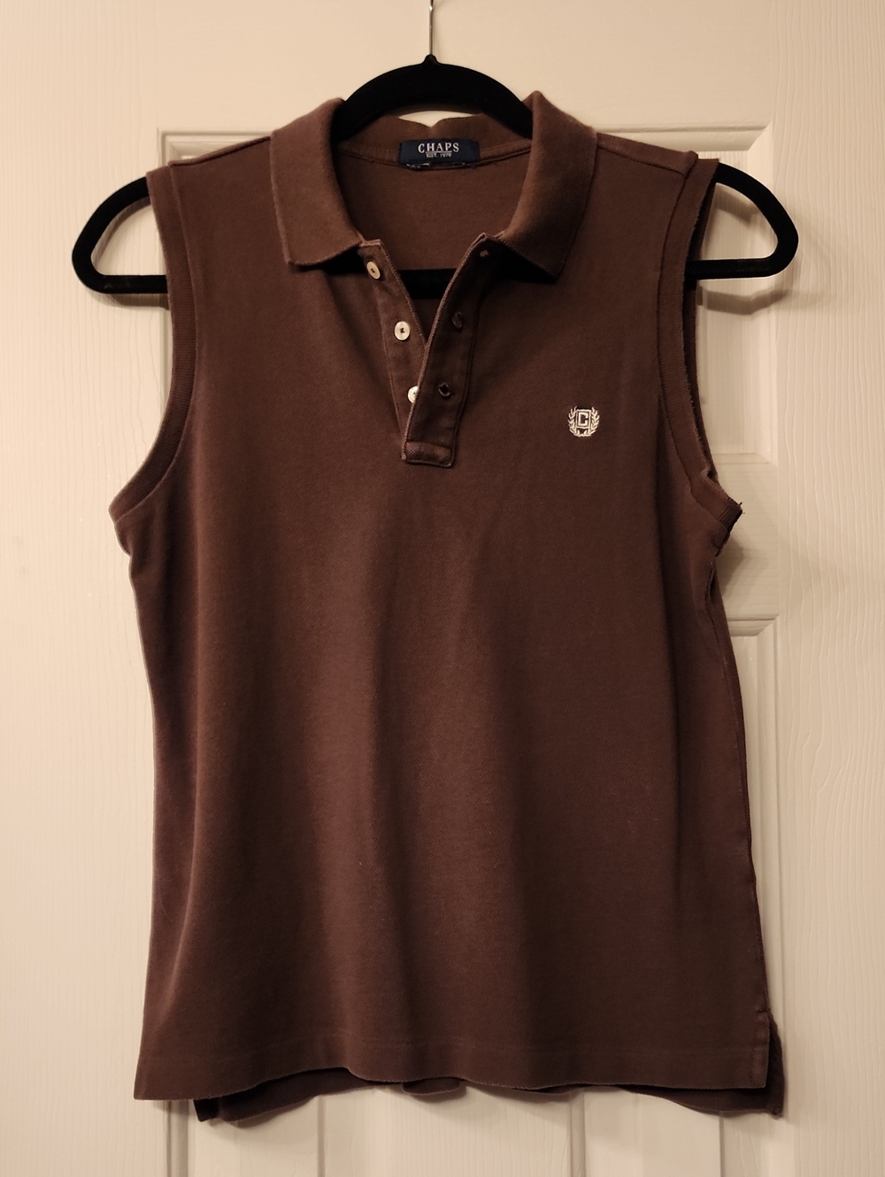 Chaps Men's Sleeveless Polo - Brown